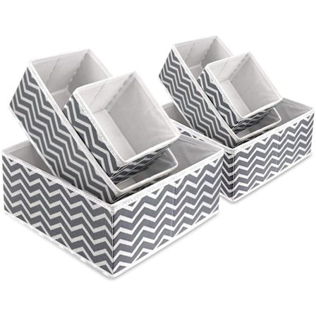 Tygförvaringslådor 6-pack Garderobsarrangör Klädförvaring Behållare