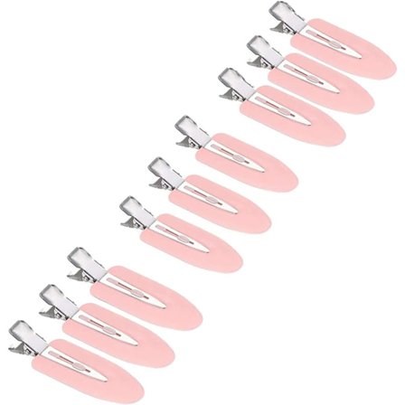No Bend hårklemmer[9 stk], No Bend pin klemmer, hårnål hår styling værktøj, til frisure pandehår bølger makeup applikationsværktøj(Pink)