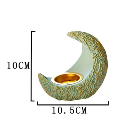 Mellanöstern Arabisk fasta Månen Crescent Resin Rökelsebrännare Aromaterapi Spis Vintage skrivbordsprydnad Heminredning