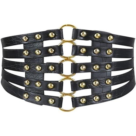 Hullet Nitter med Spænde Bælte Bundet Korset Elastisk Bredt Taljebælte Underbryst Taljebånd