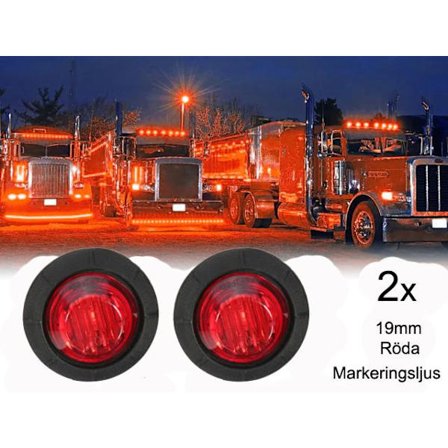 Markeringsljus bakljus röda ledlampor 2-pack 12v led