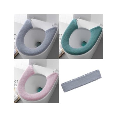 Pakke Blødt Fortykket Toiletsæde Varmeskjold, Vaskbar Knapstil 3 Farver Beijiyi
