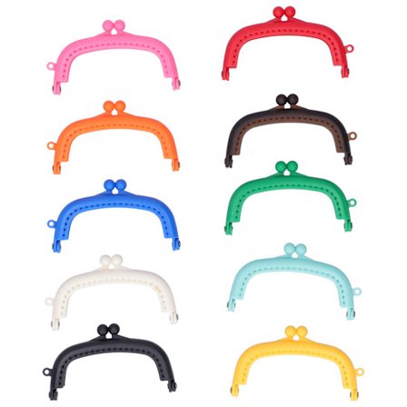 10 stk veskelås halvsirkel godteri farge buet plast DIY veske tilbehør 8,5 cm