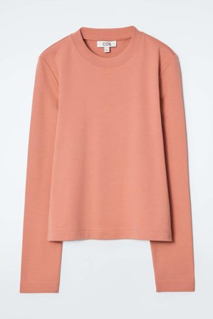COS Women's Clean Cut Regular Long Sleeve T-Shirt in Pink