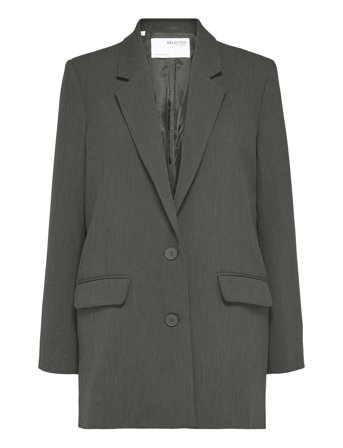 Slfrita Ls Relaxed Blazer Dgm Noos Grey Selected
