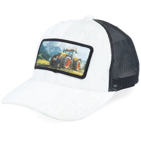 Calza Pennello - White trucker Gorra - Kids Yellow Tractor Velvet White/Black Trucker @ Hatstore