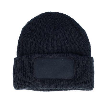 Beechfield - Zwart cuff Beanie - Black Thinsulate Patch Cuff @ Hatstore