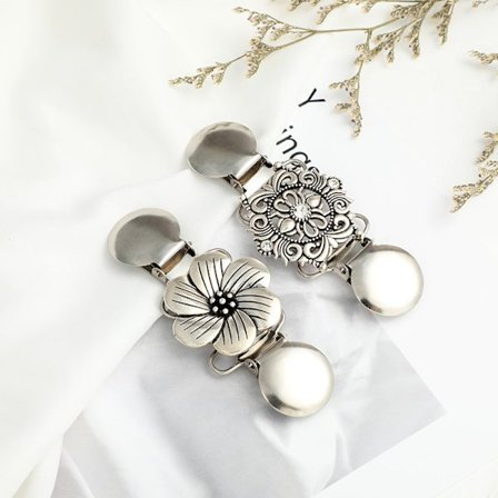 2 stk. Guld & Sølv Sweater Clips, Perle Cardigan Clips, Stilful Perle, Cardigan Krave Klips