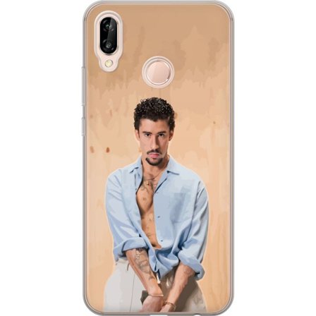 Kompatibelt Mobildeksel til Huawei P20 lite Bad Bunny Super Bowl-inspirert grafikk med NFL-trofé og San Francisco-bro i sportdesign