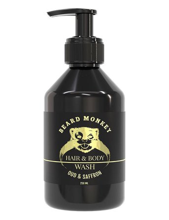 Beard Monkey Hair & Body Wash Oud & Saffron - Nude - 250 ml