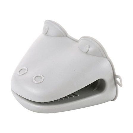 2 stk Ovn Handsker, Højtemperatur Flodhest Silikon Handsker, Grå Anti-skoldning Handsker