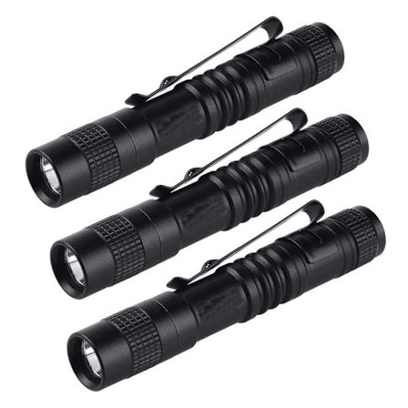 3x Lommelygte Pen Torch Super Lille Mini Aaa Xpe-r3 Led Lampe Bælteclips Lys Lomme Torch Med Hols