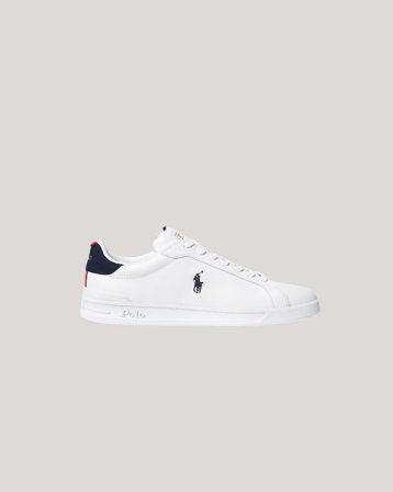 Polo Ralph Lauren Heritage Court II Leather Sneaker Blanc Chaussures Garçon - Kids Brand Store