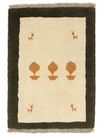 Tappeto Orientale Gabbeh 64X96 Arancione/Nero (Lana, )