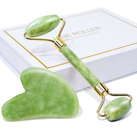 Gua Sha och ansiktsrullverktyg, rullande ansikts- och nackmassageapparat