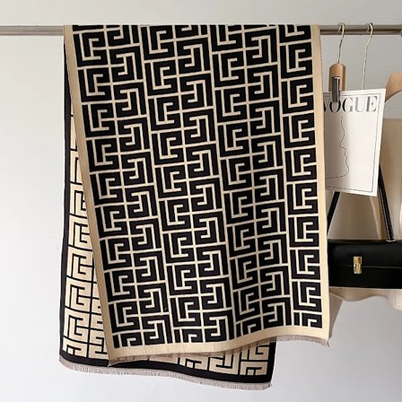 Dame Imitations Cashmere Tørklæde Stort Langt Sjal Blødt Hold Varmen Luksus Udendørs Efterår Vinter 65*185cm Sort