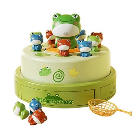 Leksak för barn, grodkastare, tecknad flygande groda, fångst-, utvecklings-, sensoriskt interaktionspussel - Bra (FMY) Grön