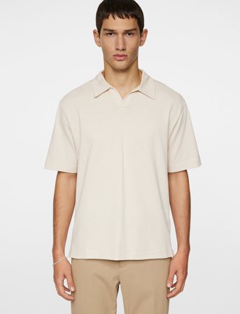 J. Lindeberg Roy Relaxed Polo Pique - Cream - S