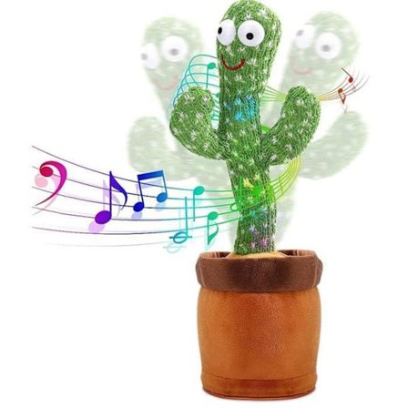 En kaktus-legetøj, der synger, danser og taler gentagne gange