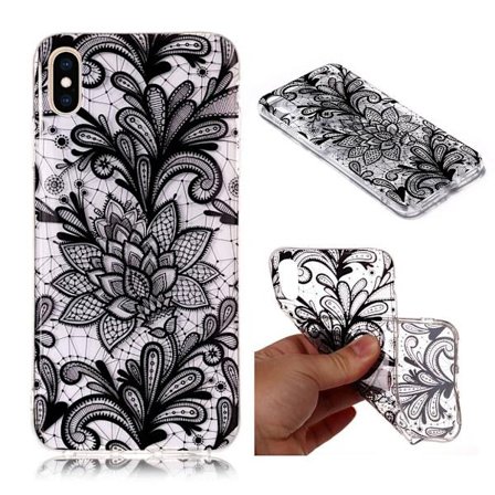 iPhone 9 Plus mobilskal silikon tryckmönster - Spets henna blomma