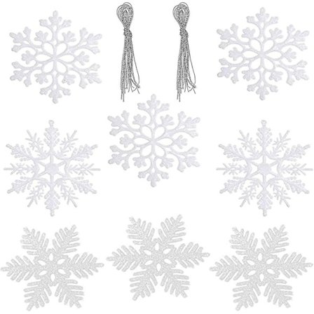 30 stk. snefnug dekoration snefnug dekoration juletræ dekoration snefnug til ophængning fo