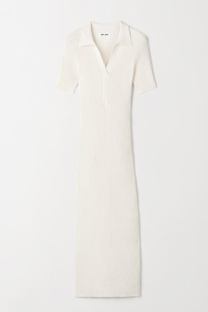 Soft Goat - Pique dress - Kleid aus Kaschmir - L - Off White