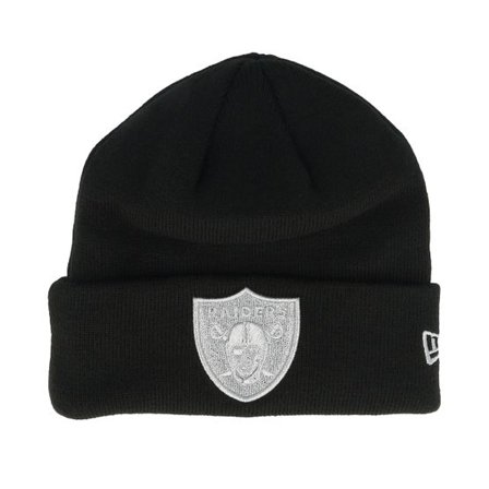 New Era - NFL Svart cuff Beanie - Las Vegas Raiders Metallic Black Cuff @ Hatstore