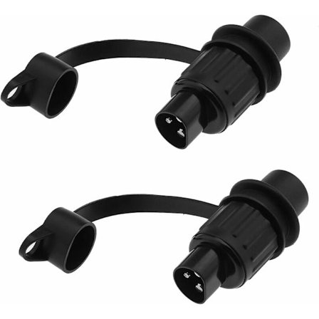 2 st 3-poliga 12V Strömuttag för Släpvagn Traktor Maskineri Fordon Husbil Husvagn Lastbil Husbil Båt med Vattentätt Gummiskydd