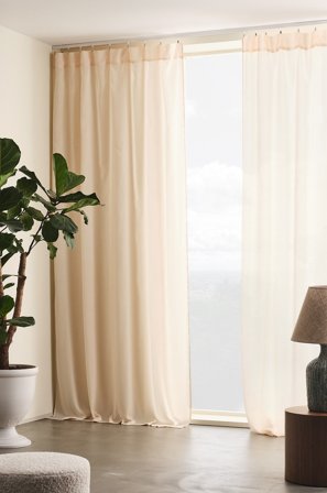 Jotex - Gardin Med Løpegang 2-pk Beige - GEMMA - Kjøp Kanallengder hos Jotex