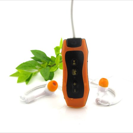 4 GB Orange-sportklämma Vattentät Ipx8 Mp3-spelare Fm för simdykning