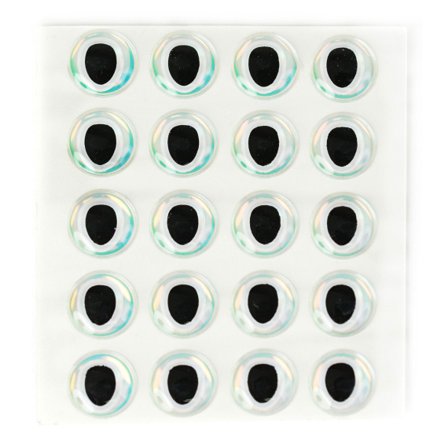 Epoxy Eyes 9,0 mm oval dubbel - svart/pearl