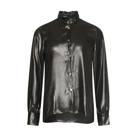 Noella Gmar Flounce Shirt Sort, Dame Bluser