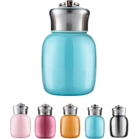 Mini 6,8 oz söt vattenflaska vakuumisolerad rostfritt stål vattenflaska läcksäker