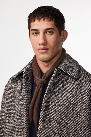 NN.07 Triangle Schal Herren Braun Wolle