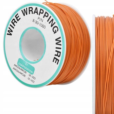 Kynar Ledning AWG 0.25Mm Orange – Lavspænding | 200M | PVC-Isolering | til Elektronikprojekter