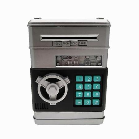 Kodeord Pjerrot Gris pengeautomat indsætningsautomat til børn at indsætte penge Silver