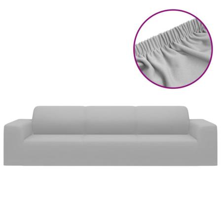 Vidaxl Sofföverdrag 4-sits Med Stretch Grå Polyesterjersey Grå
