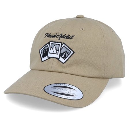 Bacpakr - Beige adjustable Cap - Travel Addict Khaki Dad Cap / Unconstructed Adjustable @ Hatstore