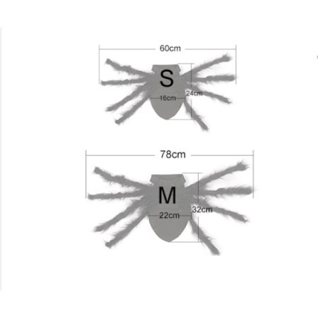 Halloween Edderkop Kostume til Kæledyr - Størrelse S