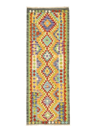 Tapis Kilim Afghan Old Style 72X195 De Couloir Orange/Gris Foncé (Laine, Afghanistan)