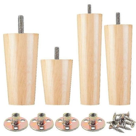 Massiva Trä Möbelben Stolsben Sminkbord Ben Soffa Ersättningsben Med Gummifötter Och Förborrade Skruvar