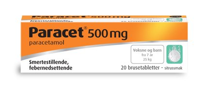 Paracet 500 mg brusetabletter 20 stk
