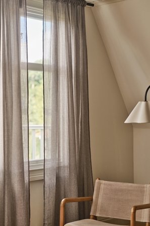 Jotex - Gardin Med Multifunksjonsbånd 2-pakke Brun melange - LAYER - Kjøp Multifunksjonsgardiner hos Jotex