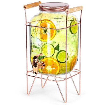 Lemonadburk med Lock, Kran och Ställ - Perfekt för Fester