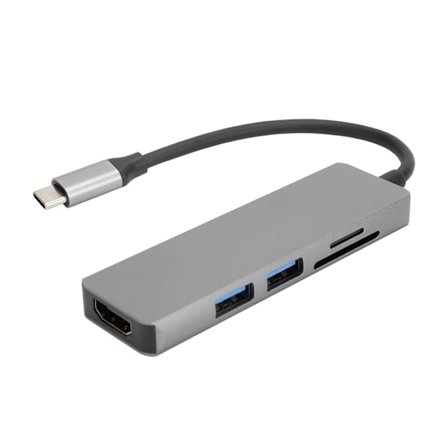 5-i-1 Typ C till HDMI-adapter 4K-skärm Bärbar Multifunktionell Hub