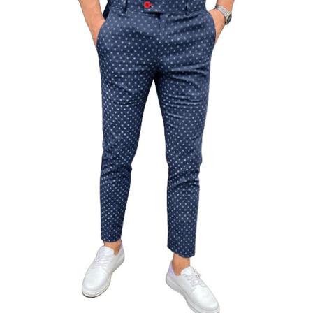 Business Dot Raka Byxor För Män Dark Blue L