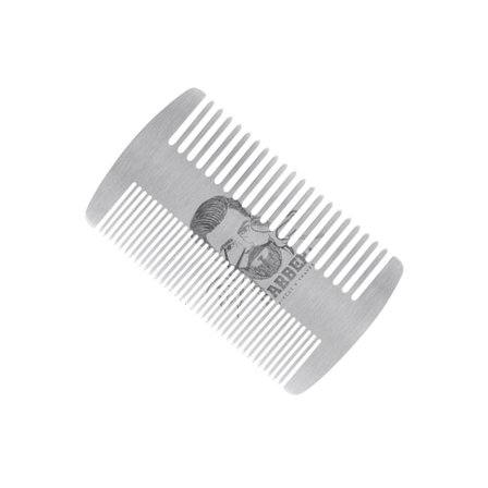 Metalt hårkam til styling af skæg og hovedhår, kreditkortstørrelse, nem opbevaring, unisex pleje essentiel