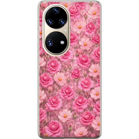 Kompatibel Mobilcover til Huawei P50 Pro Petal Reverie Blush Rose
