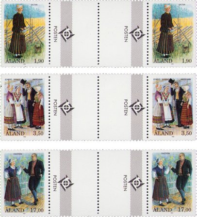 Åland - MICHEL 72-74 - Postfrisk gutterpairs
