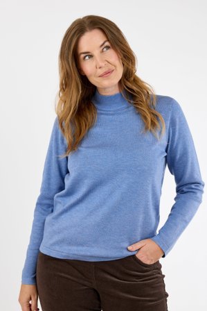 SIGNATURE - Langærmet Strik - Blå Melange